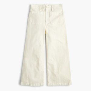 NWT! J.Crew Point Sur Wide Leg Crop Pants in Cream